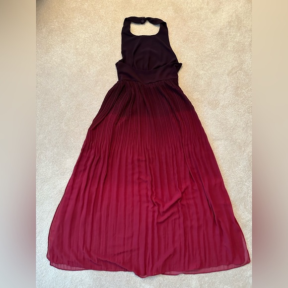 Zaful - Maxi Sheer Dress, Ombré Maroon/Red - Picture 4 of 6